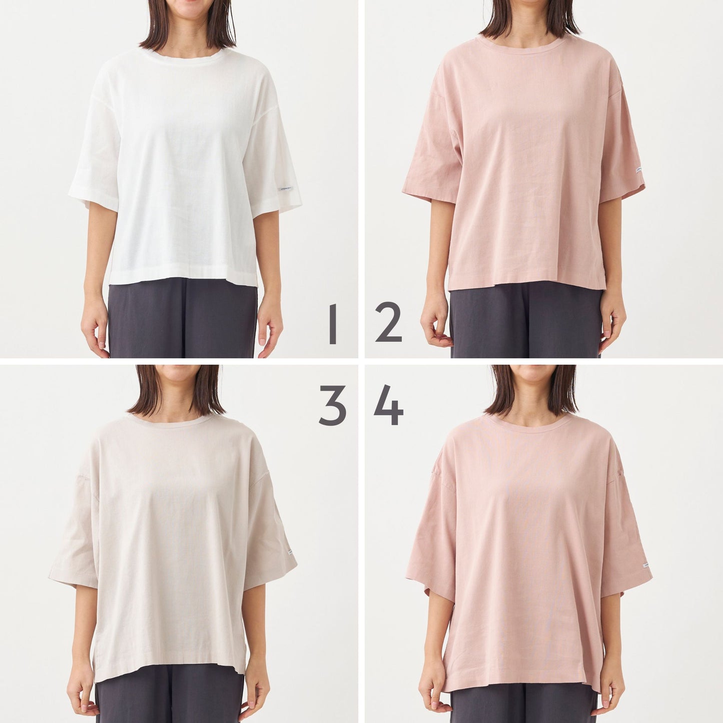 ワイド/クルーネックTシャツ(ユニセックス・5分袖)_3414842