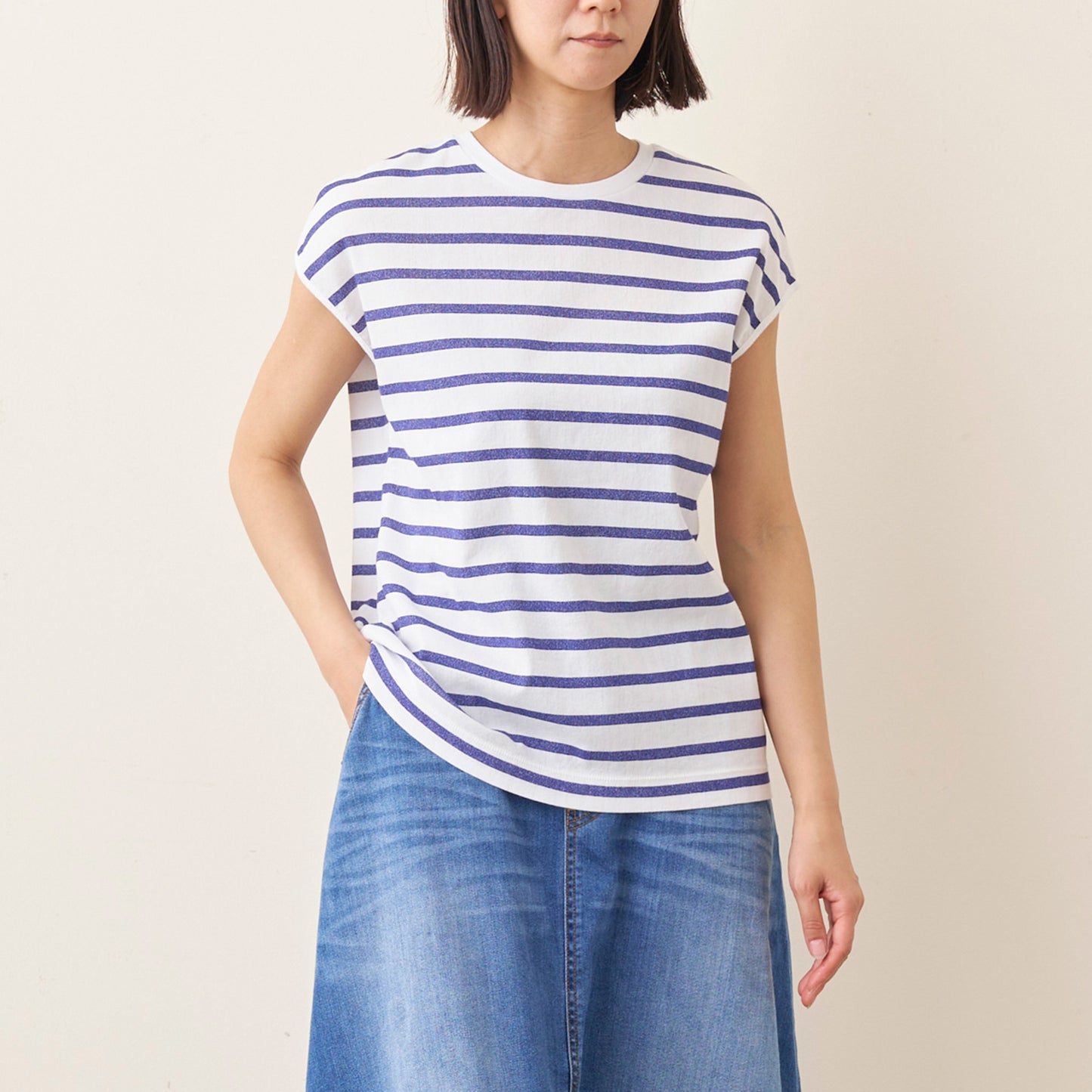 フレンチスリーブボーダーTシャツ(レディース)_3113811