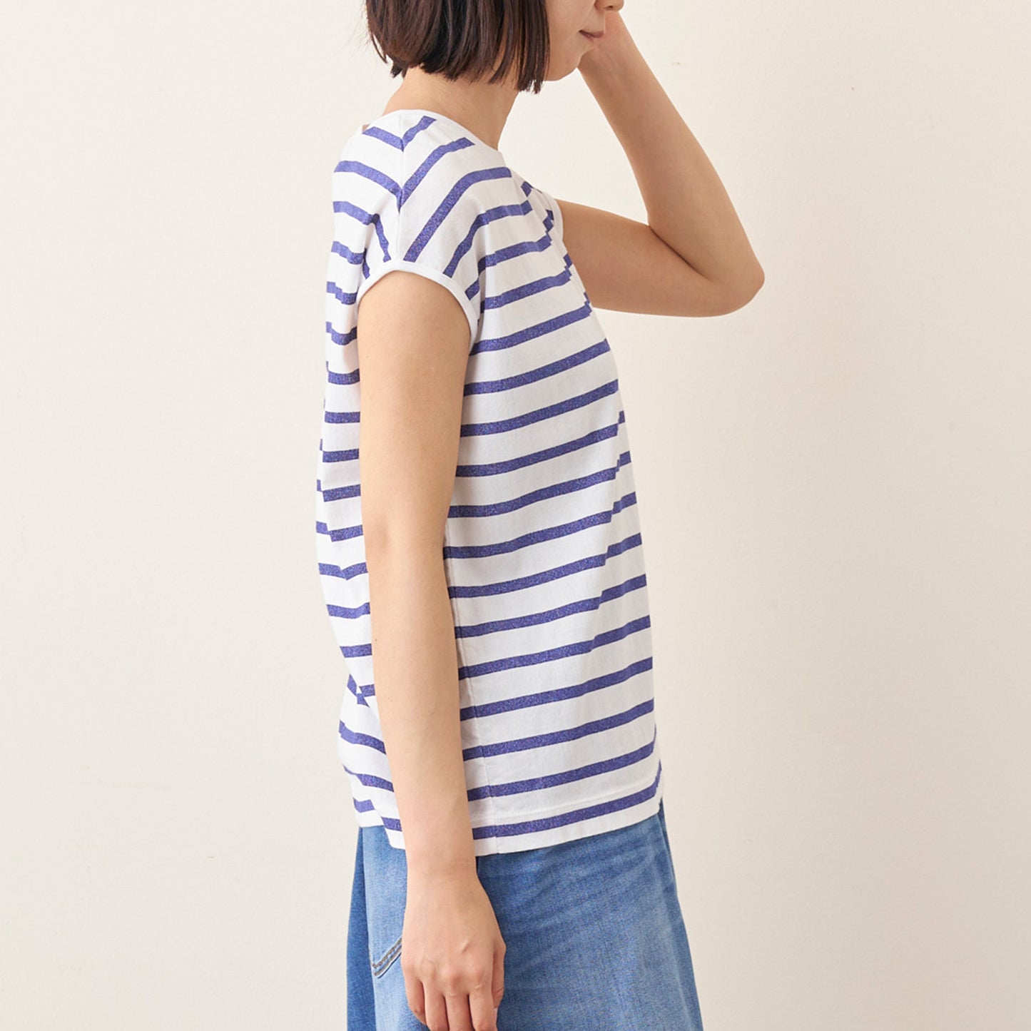 フレンチスリーブボーダーTシャツ(レディース)_3113811