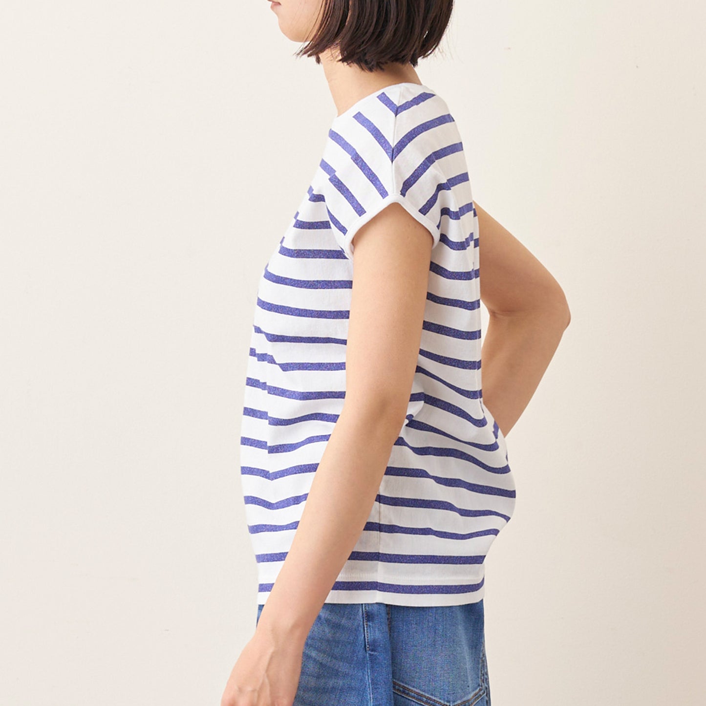 フレンチスリーブボーダーTシャツ(レディース)_3113811