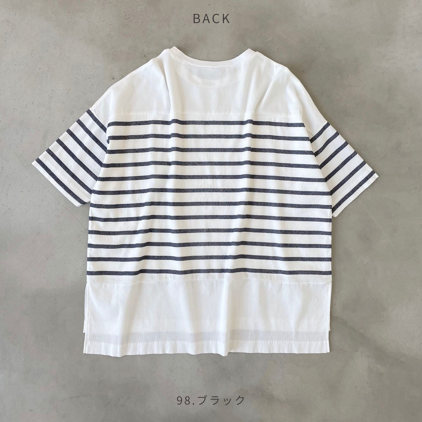 パネルボーダーTシャツ(レディース・5分袖)_3113813