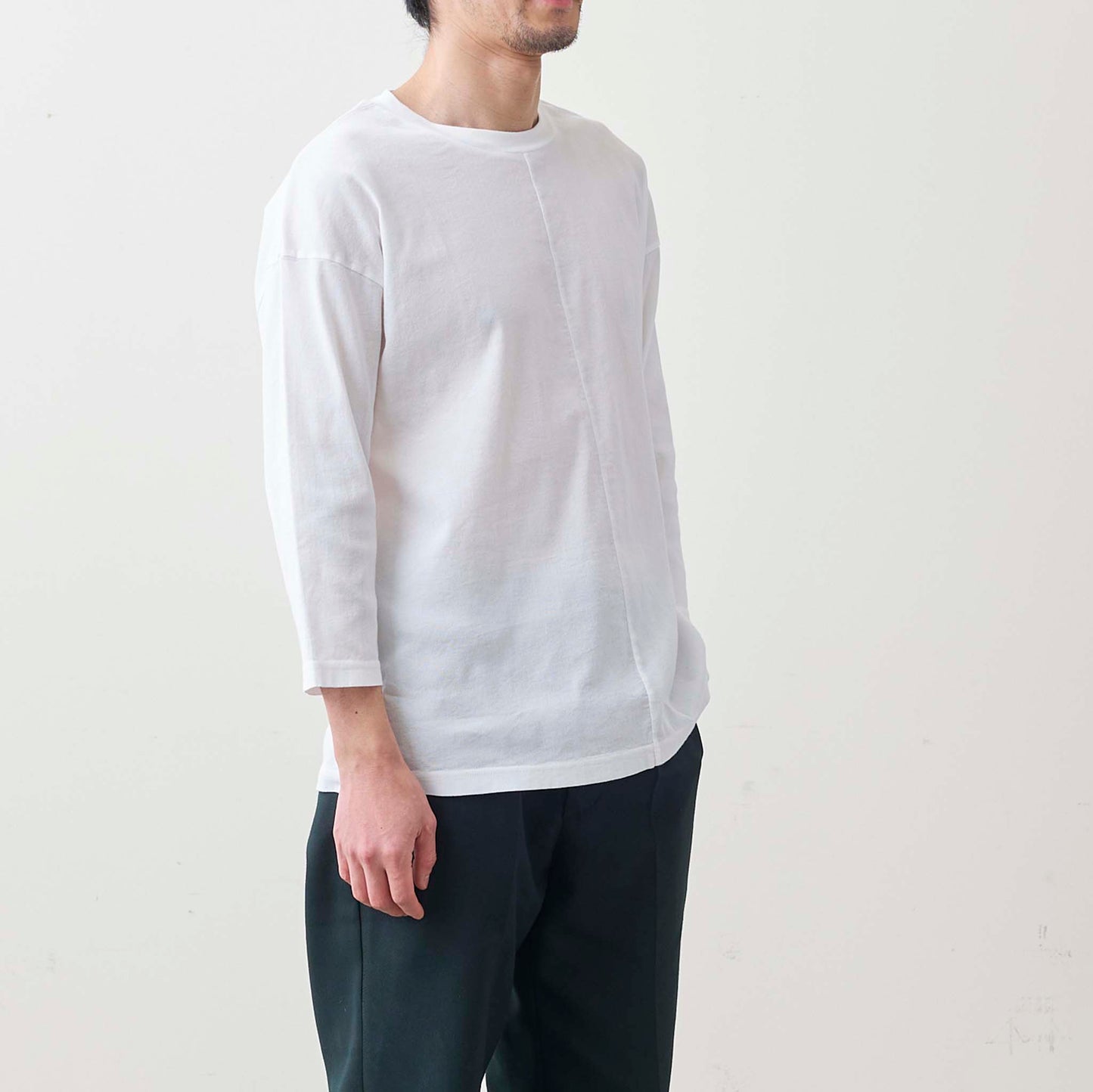 クルーネックリラックスTシャツ(ユニセックス・7分袖)_3414834