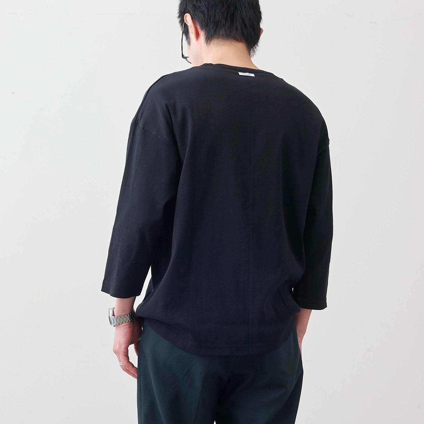 クルーネックリラックスTシャツ(ユニセックス・7分袖)_3414834
