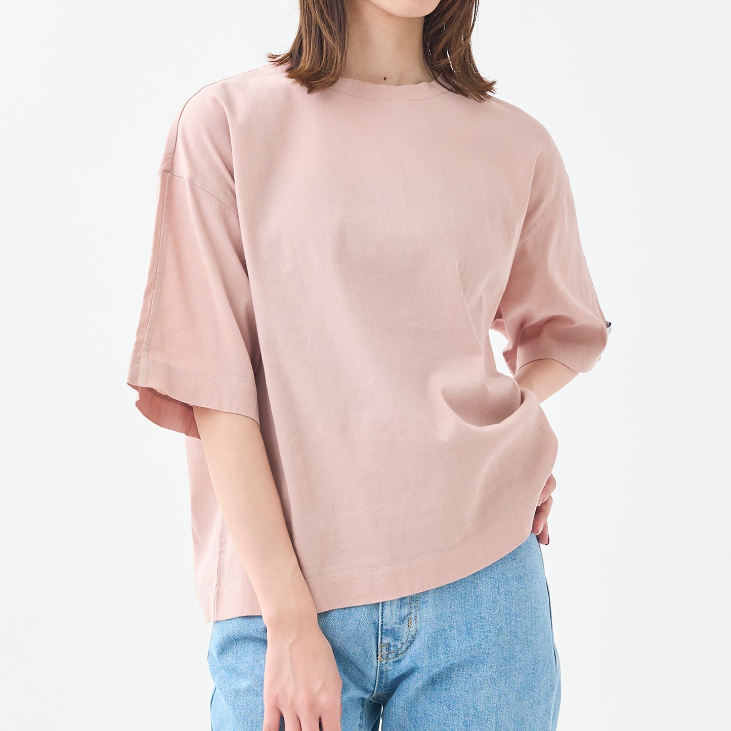 ワイド/クルーネックＴシャツ(ユニセックス・5分袖)_3415889