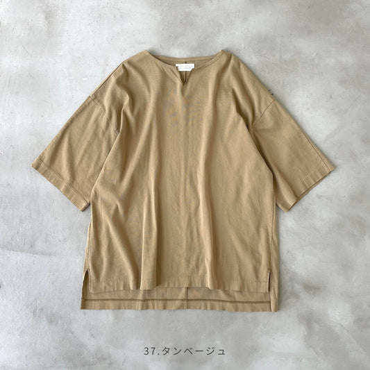 小林和人キーネックTシャツ(ユニセックス・5分袖)_3413806