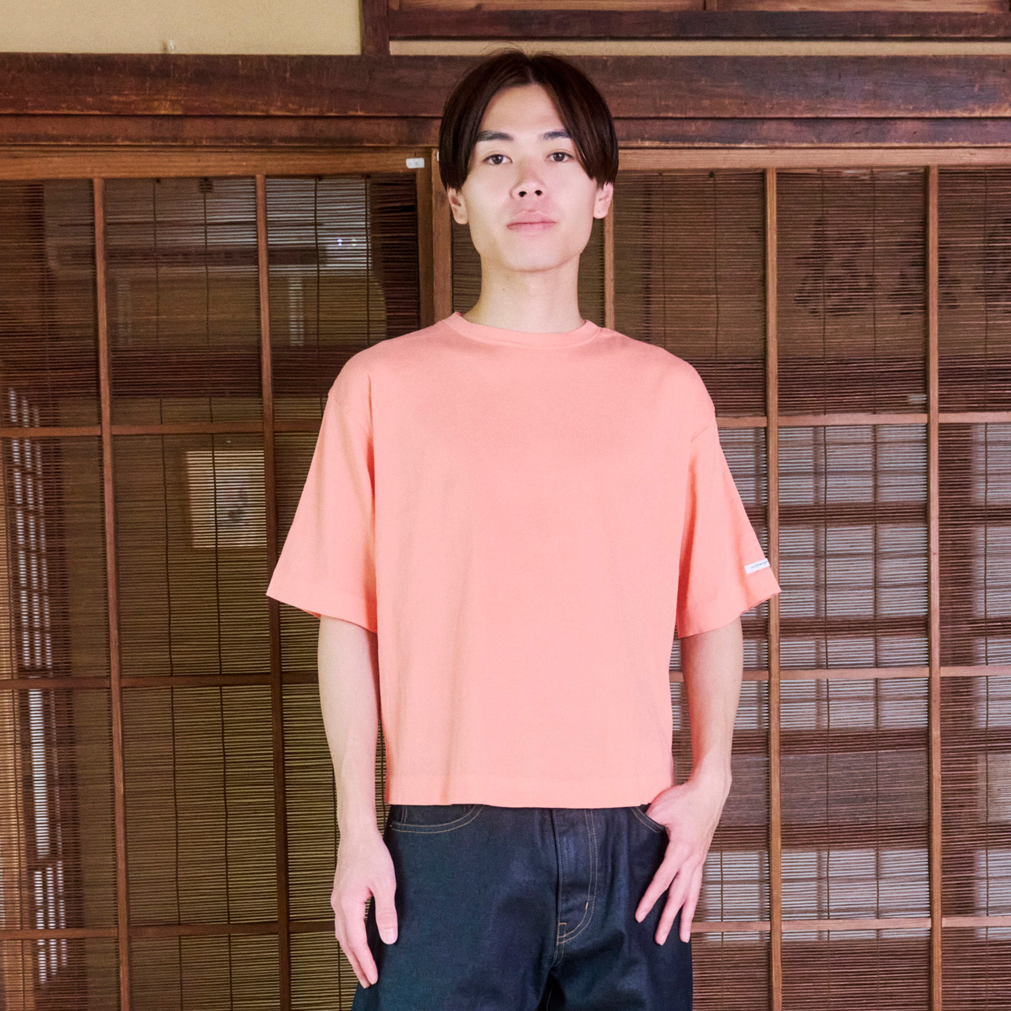 ワイド/クルーネックTシャツ(ユニセックス・5分袖)_3415889 – BIWACOTTON