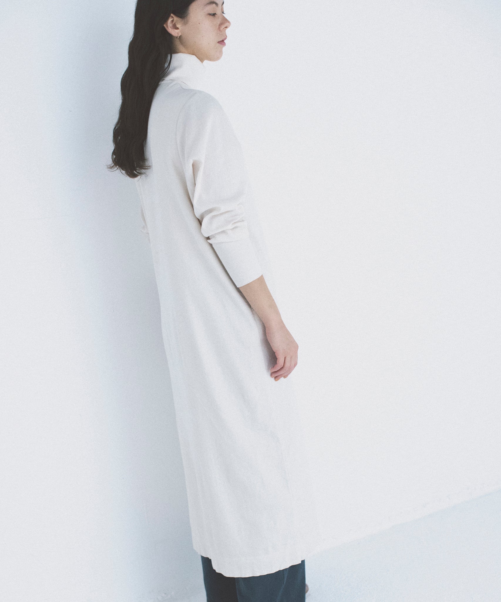 轟木節子タートルネックブサムドレス-ゆったりサイズ(ウィメンズ・長袖 