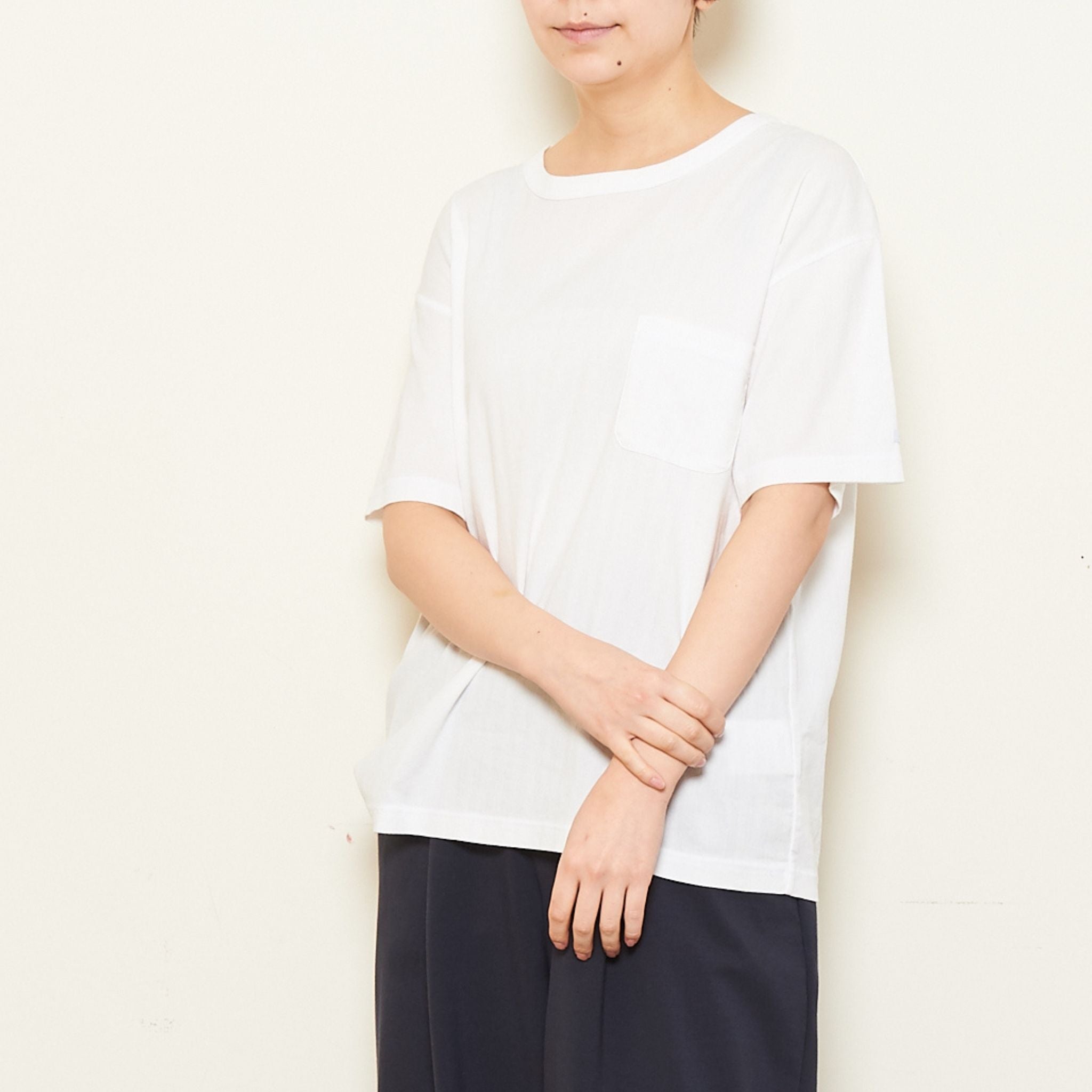 クルーネックポケットTシャツ(ユニセックス・半袖)_3413702 – BIWACOTTON